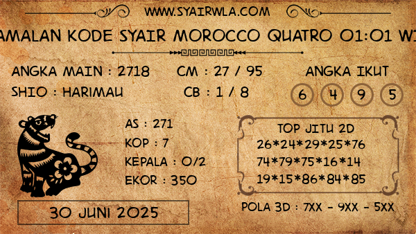 Prediksi Morocco Quatro 01:01 WIB