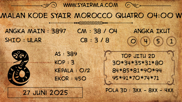 Prediksi Morocco Quatro 04:00 WIB