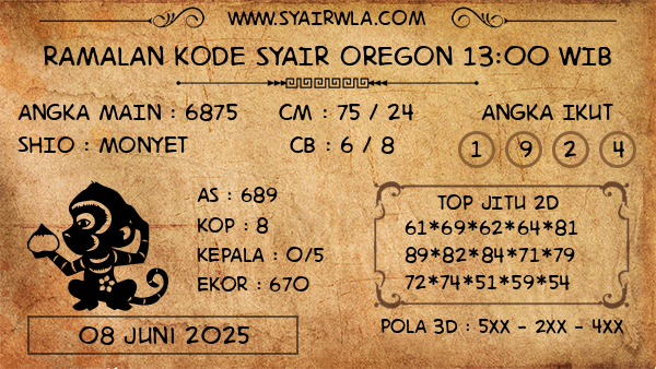 Prediksi Oregon 13:00 WIB