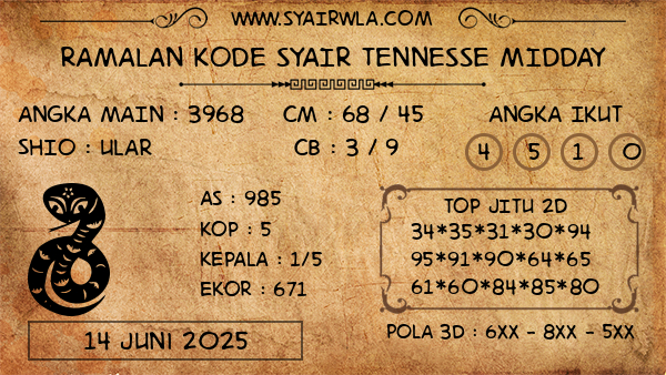 Prediksi Tennesse Midday