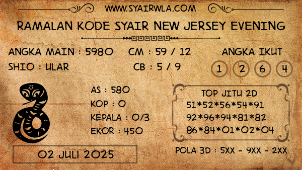 Prediksi New Jersey Evening