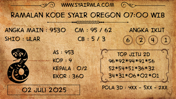 Prediksi Oregon 07:00 WIB