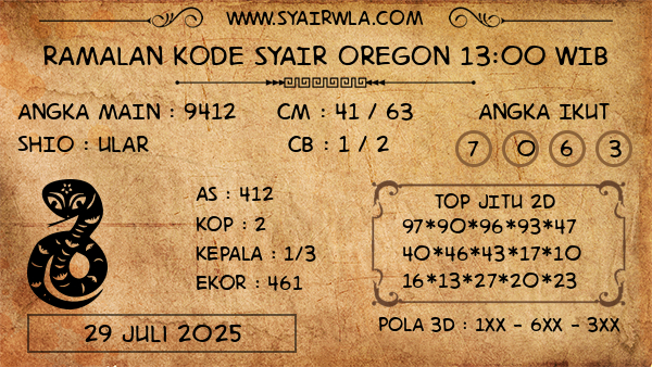 Prediksi Oregon 13:00 WIB