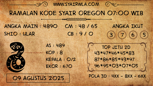 Prediksi Oregon 07:00 WIB