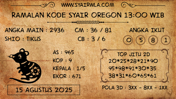 Prediksi Oregon 13:00 WIB