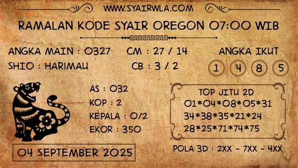 Prediksi Oregon 07:00 WIB