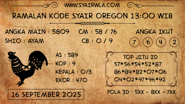 Prediksi Oregon 13:00 WIB
